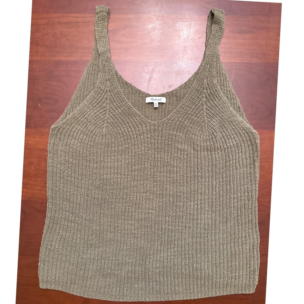 Madewell sweater tank knit Monterey green XXL cotton‎ nylon